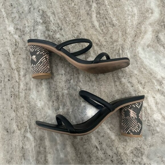 A New Day Thin Strap Heeled Pumps Black Snake Size 7 - Picture 7 of 11